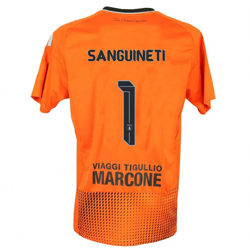 Danxen Kinder Michele Sanguineti #1 Trikot Dunkles Orange Blau Torwarttrikot 2025/26