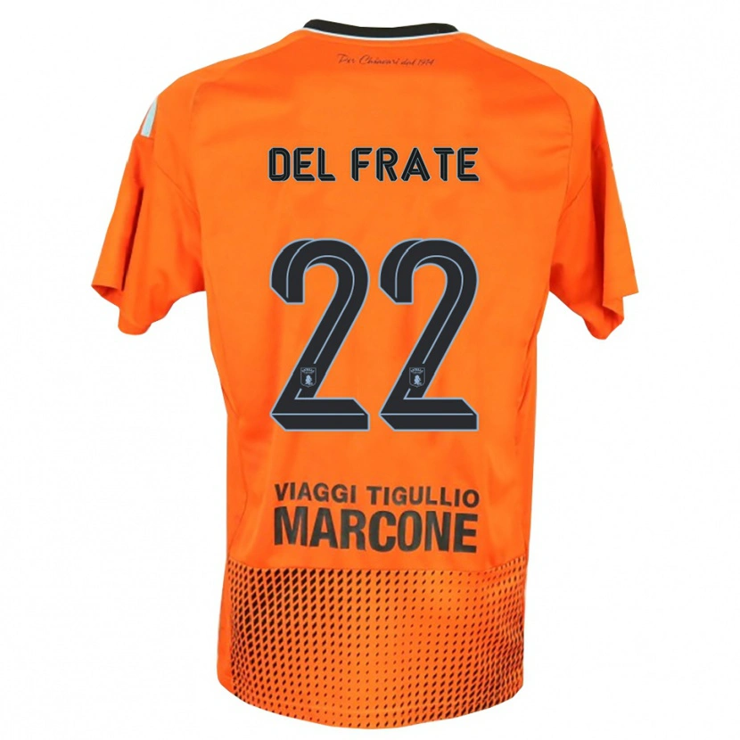 Danxen Kinder Federico Del Frate #22 Trikot Dunkles Orange Blau Torwarttrikot 2025/26