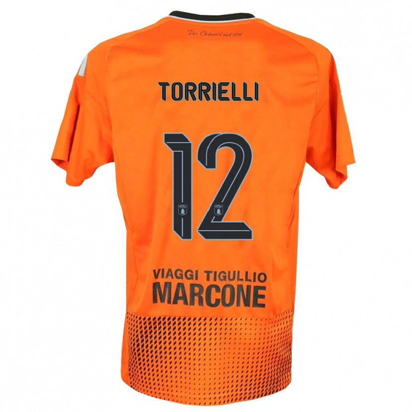 Danxen Kinder Edoardo Torrielli #12 Trikot Dunkles Orange Blau Torwarttrikot 2025/26