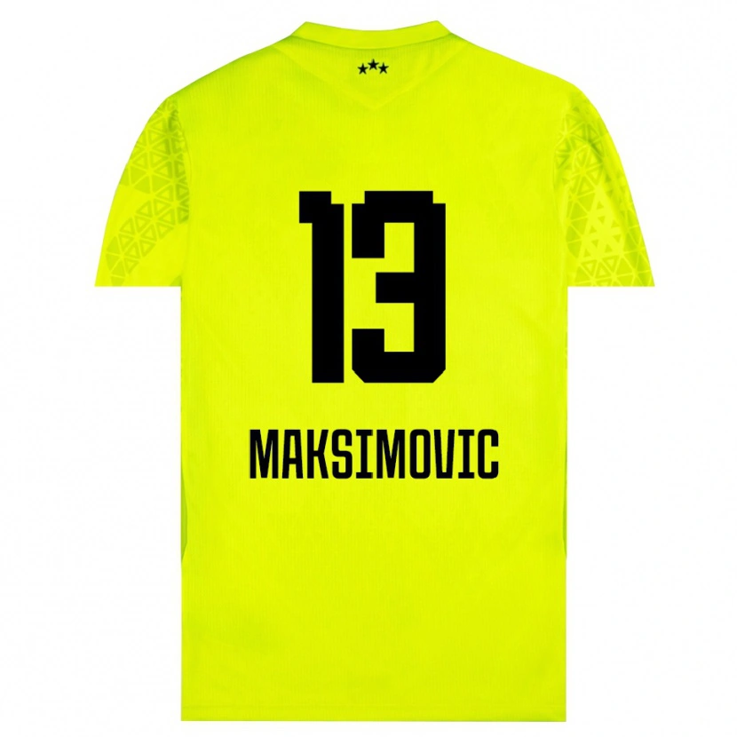 Danxen Kinder Filip Maksimovic #13 Trikot Gelb Grün Schwarz Torwarttrikot 2025/26