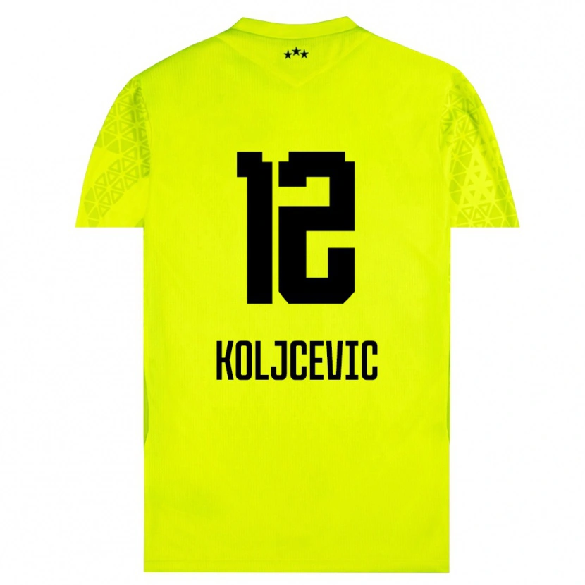 Danxen Kinder Danilo Koljcevic #12 Trikot Gelb Grün Schwarz Torwarttrikot 2025/26