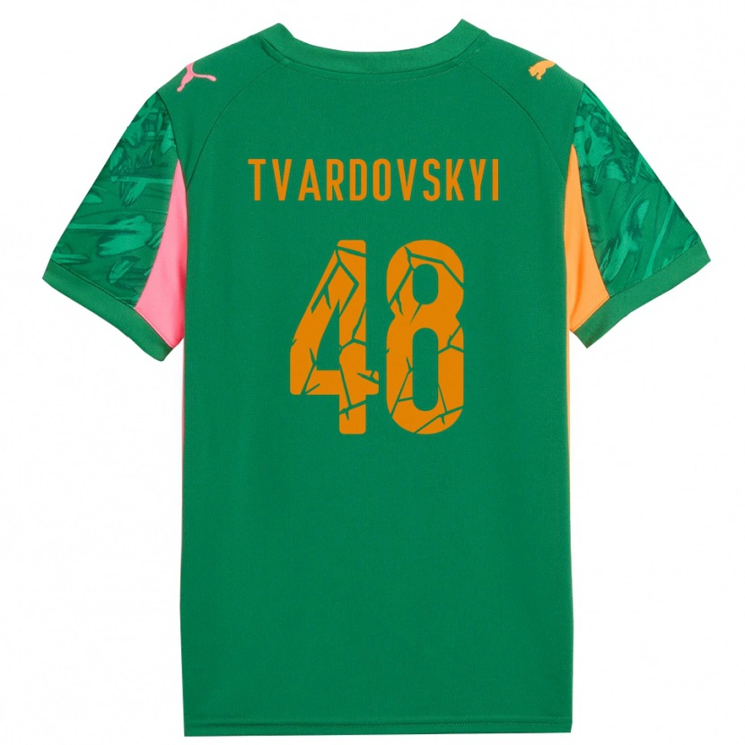Danxen Kinder Denys Tvardovskyi #48 Trikot Grün Orange Pink Torwarttrikot 2025/26