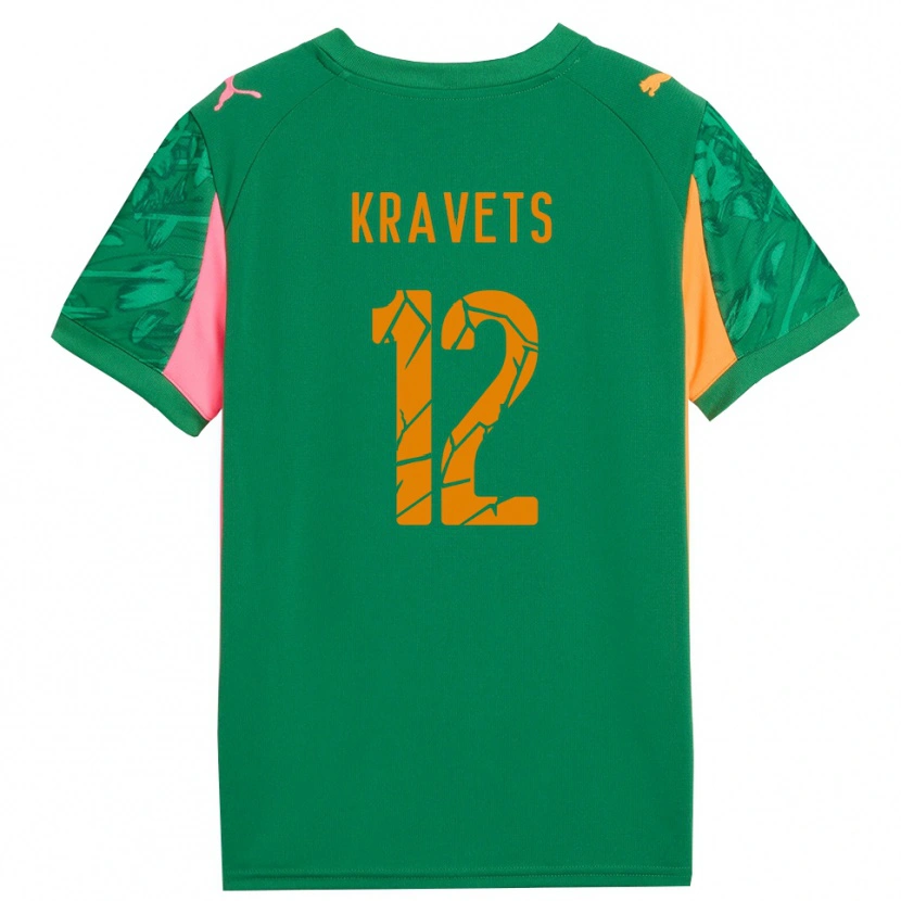 Danxen Kinder Vladyslav Kravets #12 Trikot Grün Orange Pink Torwarttrikot 2025/26