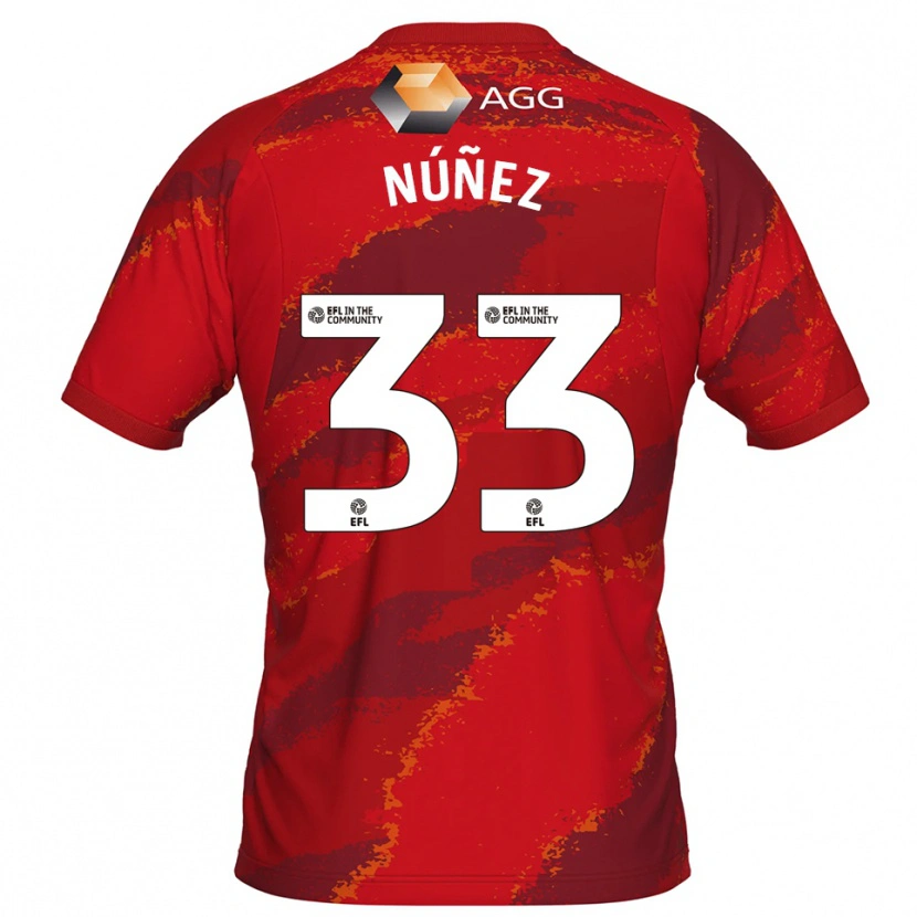 Danxen Kinder Anthony Núñez #33 Trikot Rot Weiß Torwarttrikot 2025/26