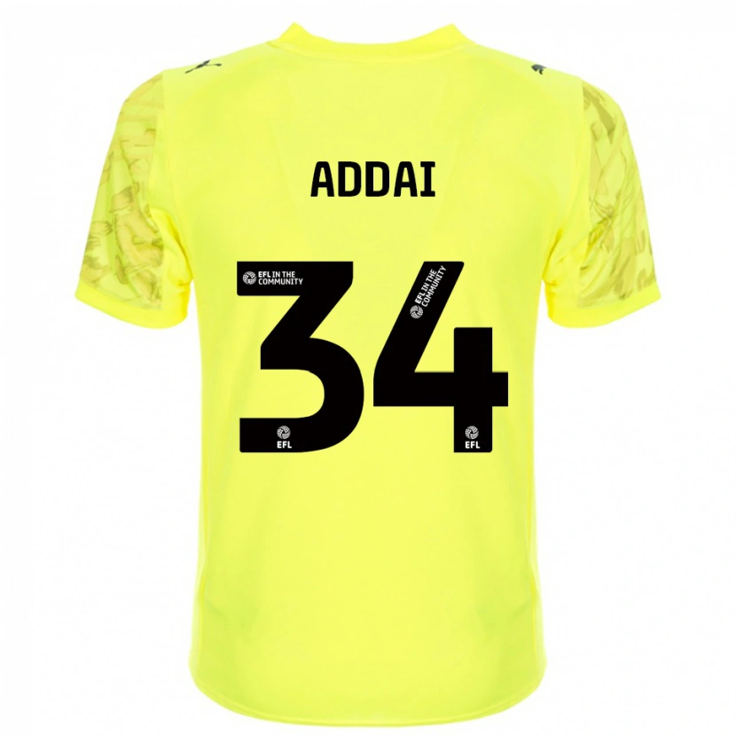Danxen Kinder Corey Addai #34 Trikot Gelb Schwarz Torwarttrikot 2025/26