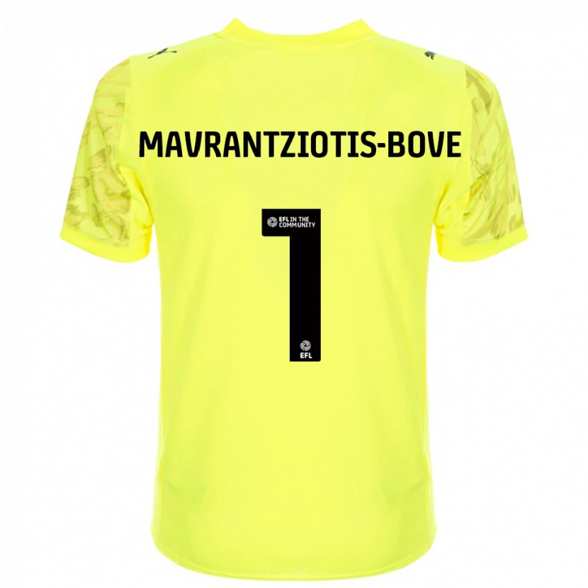 Danxen Kinder Kane Mavrantziotis-Bove #1 Trikot Gelb Schwarz Torwarttrikot 2025/26