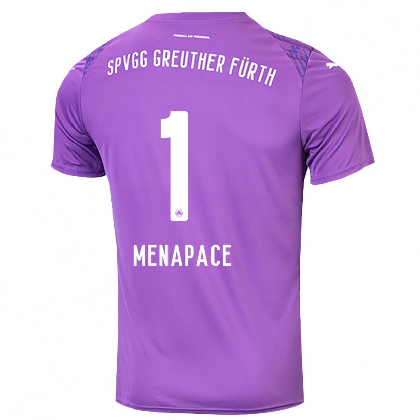 Danxen Kinder Theo Menapace #1 Trikot Lila Weiß Torwarttrikot 2025/26