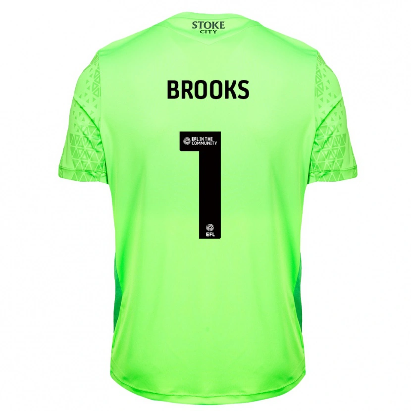 Danxen Kinder Alfie Brooks #1 Trikot Grün Schwarz Torwarttrikot 2025/26