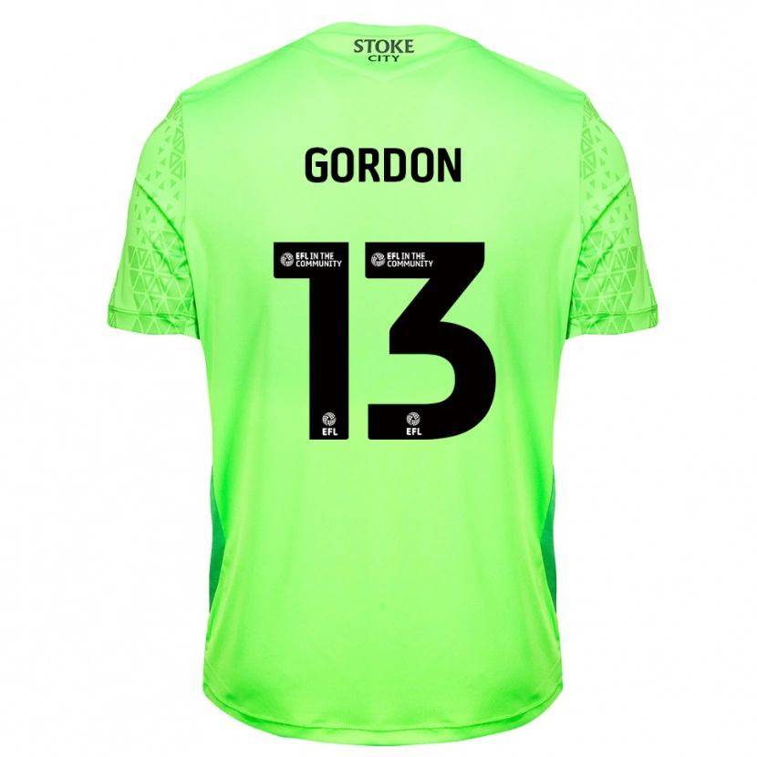 Danxen Kinder Jonathon Gordon #13 Trikot Grün Schwarz Torwarttrikot 2025/26
