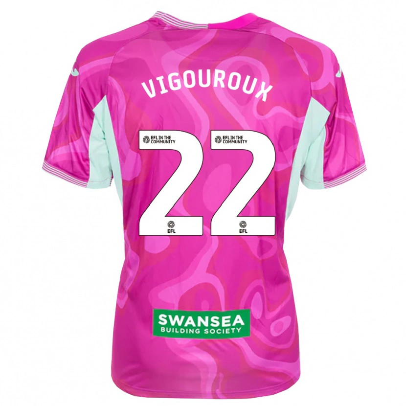 Danxen Kinder Lawrence Vigouroux #22 Trikot Magenta Weiß Torwarttrikot 2025/26