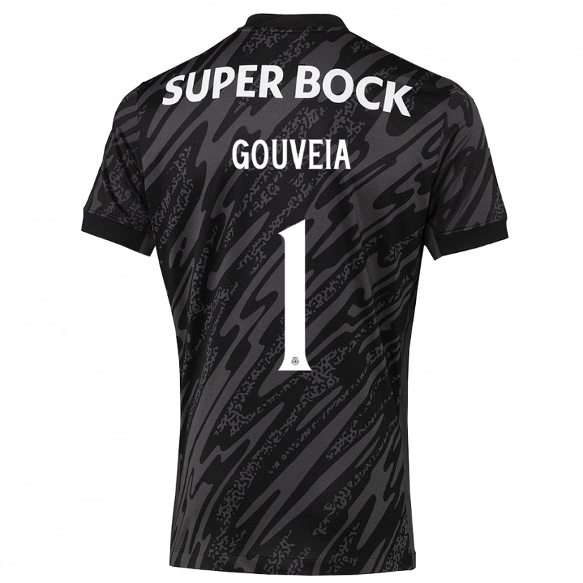 Danxen Kinder Miguel Gouveia #1 Trikot Grau Schwarz Weiß Torwarttrikot 2025/26