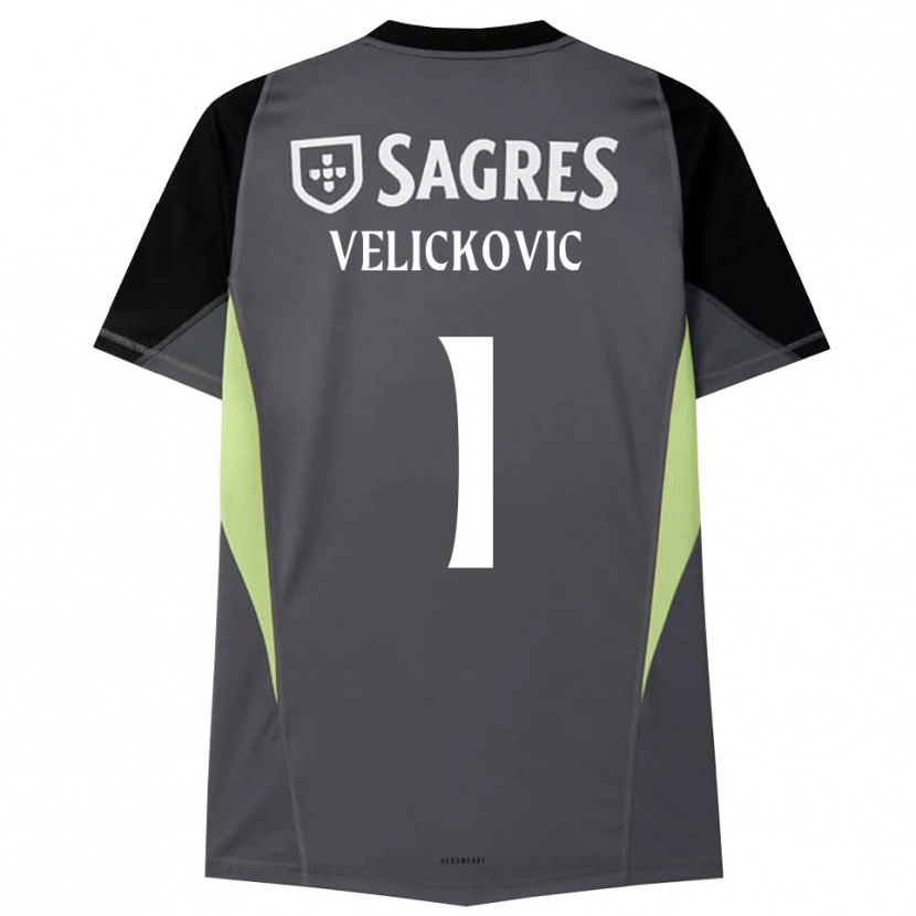 Danxen Kinder Luka Veličković #1 Trikot Dunkelgrau Schwarz Torwarttrikot 2025/26