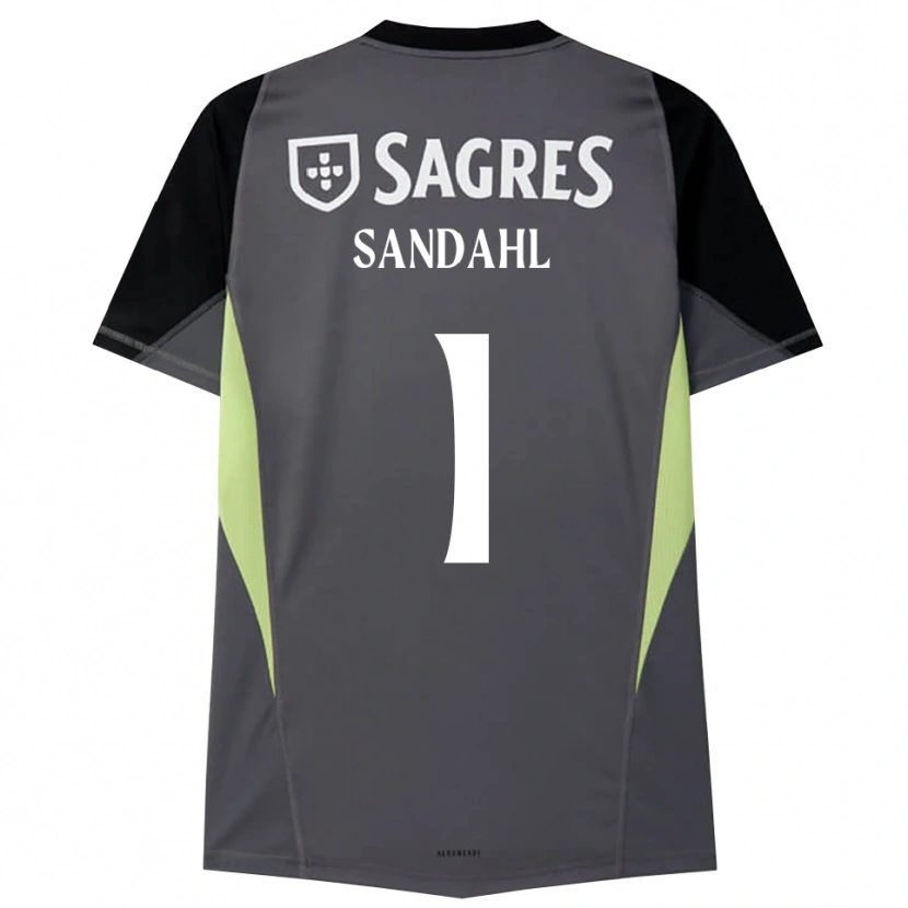 Danxen Kinder Alexander Sandahl #1 Trikot Dunkelgrau Schwarz Torwarttrikot 2025/26