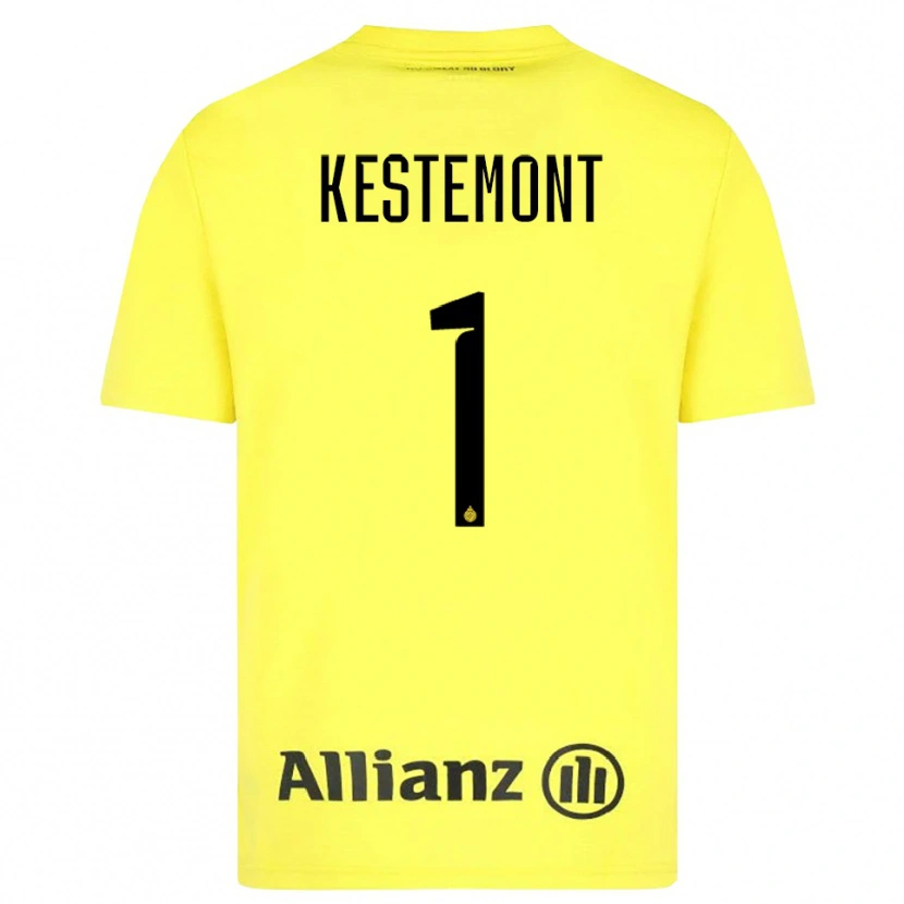 Danxen Kinder Thibeau Kestemont #1 Trikot Gelb Schwarz Torwarttrikot 2025/26