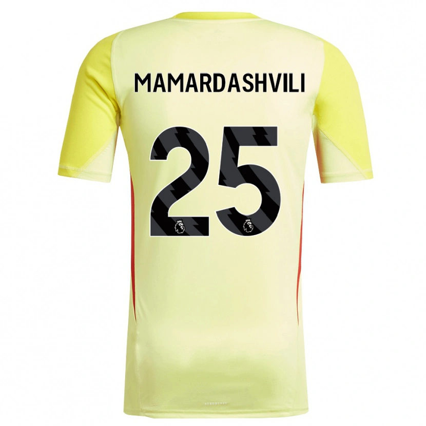 Danxen Kinder Giorgi Mamardashvili #25 Trikot Gelb Rot Torwarttrikot 2025/26