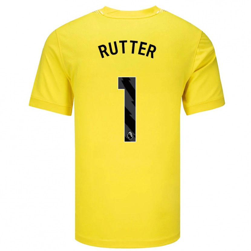 Danxen Kinder William Rutter #1 Trikot Gelb Schwarz Torwarttrikot 2025/26