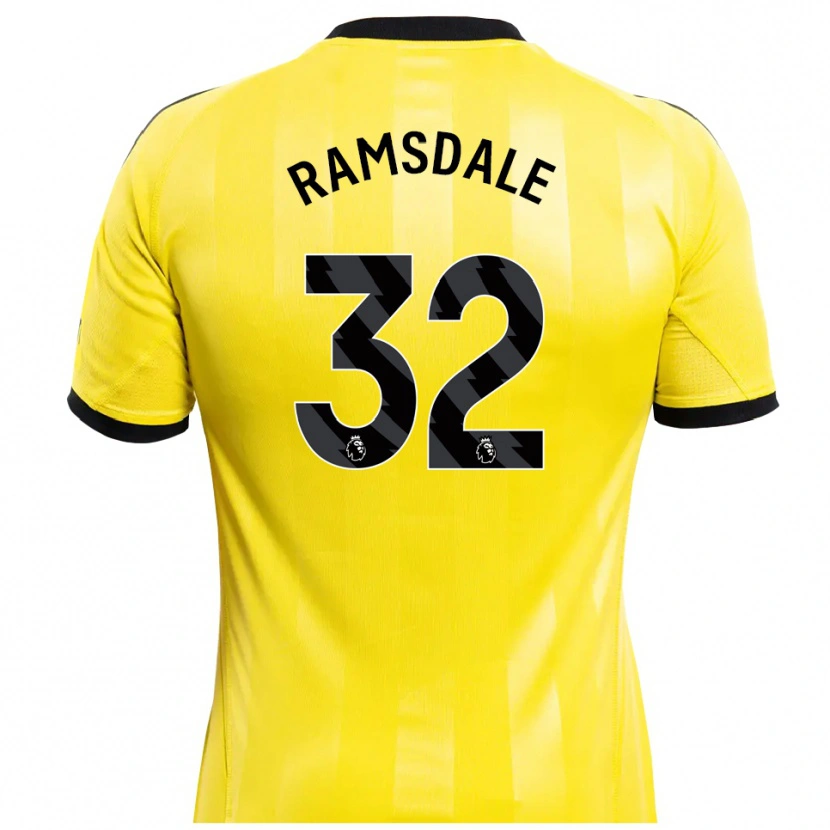 Danxen Kinder Aaron Ramsdale #32 Trikot Gelb Schwarz Torwarttrikot 2025/26