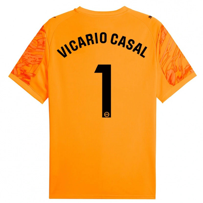 Danxen Kinder Jimena Vicario Casal #1 Trikot Orange Schwarz Torwarttrikot 2025/26