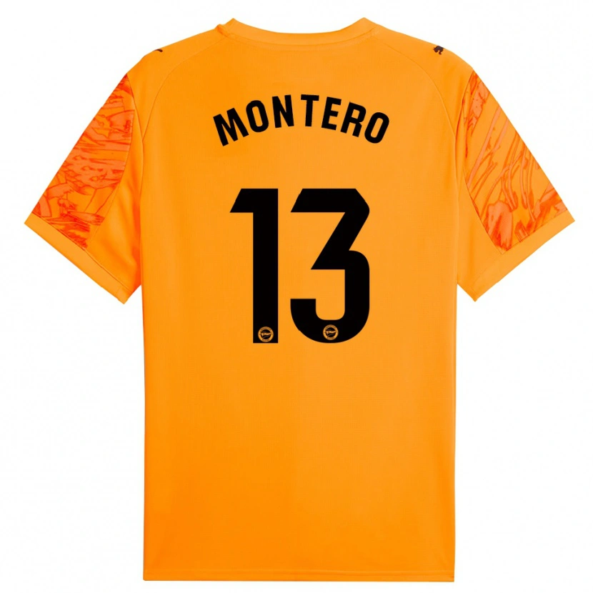 Danxen Kinder Rubén Montero #13 Trikot Orange Schwarz Torwarttrikot 2025/26