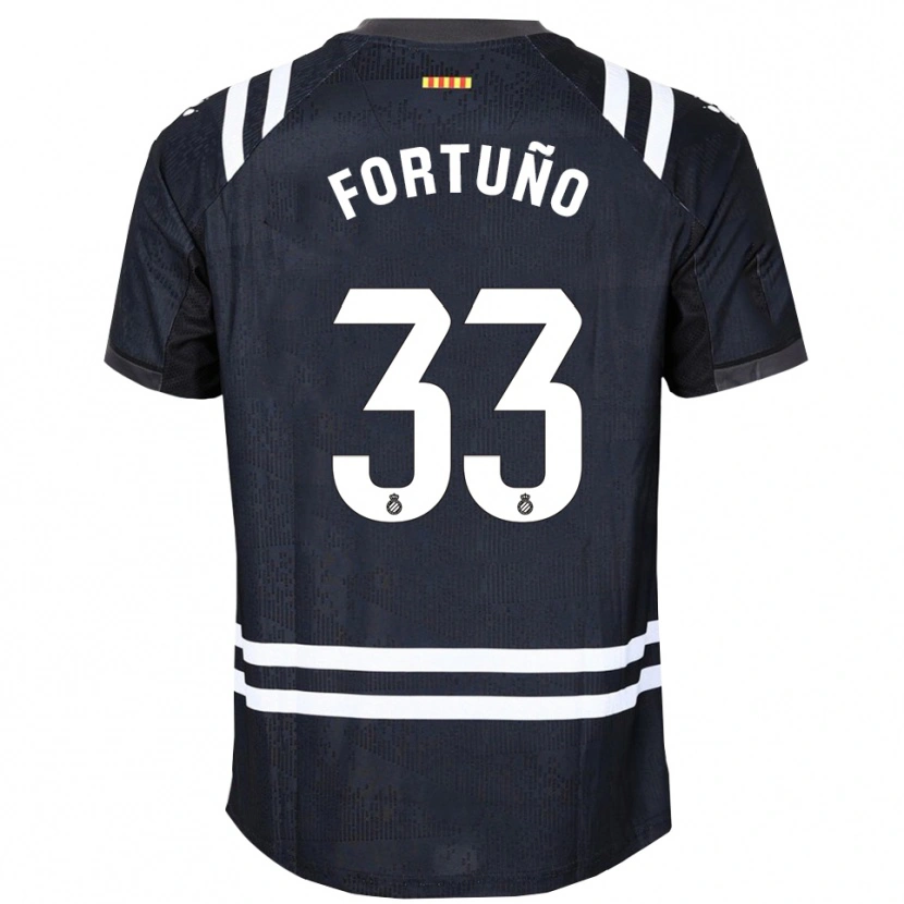 Danxen Kinder Ángel Fortuño #33 Trikot Schwarz Weiß Torwarttrikot 2025/26