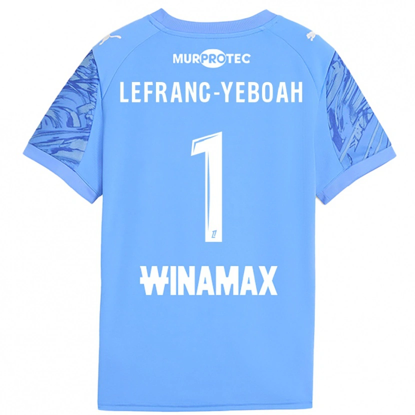 Danxen Kinder Daïvy Lefranc-Yeboah #1 Trikot Hellblau Weiß Torwarttrikot 2025/26