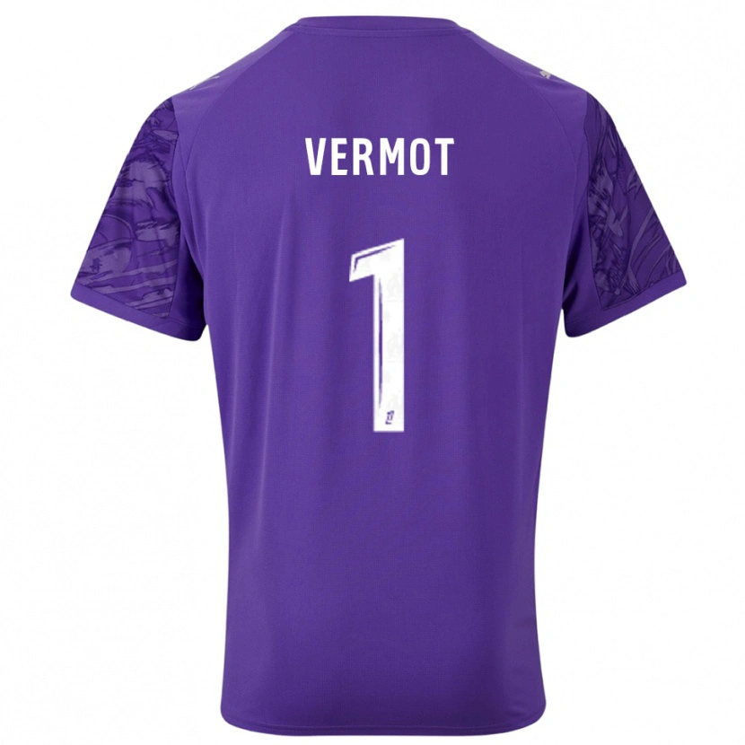 Danxen Kinder Théo Vermot #1 Trikot Violett Weiß Torwarttrikot 2025/26