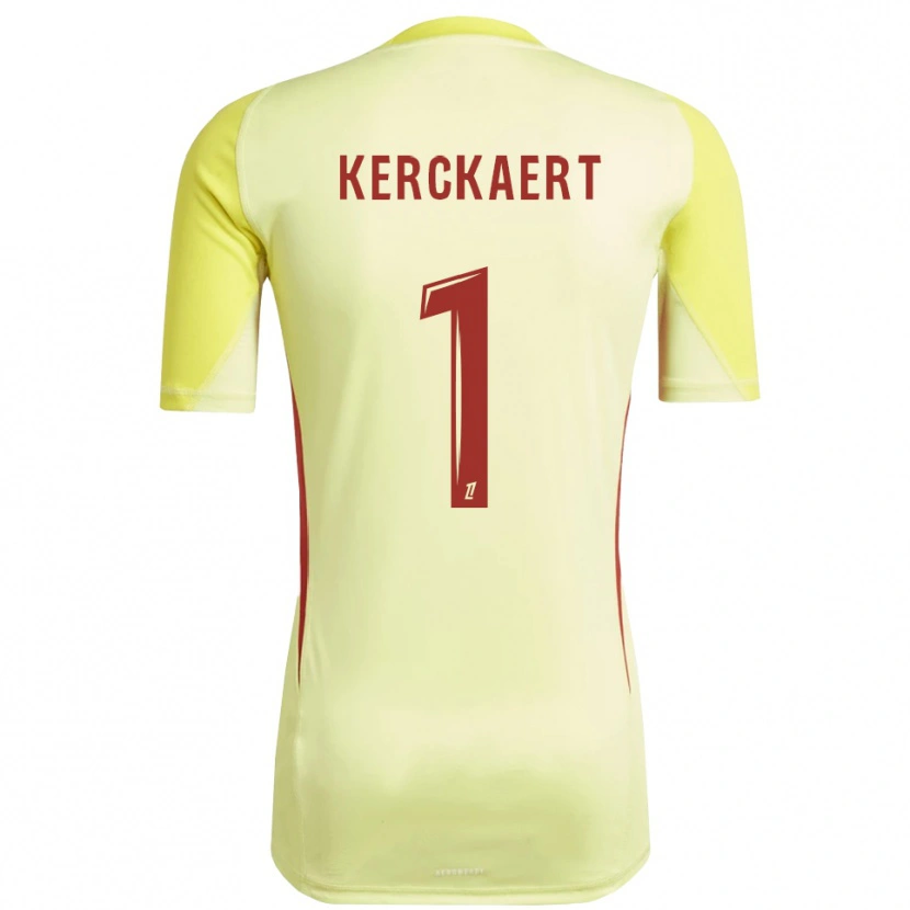Danxen Kinder Gabriel Kerckaert #1 Trikot Hellgelb Rot Torwarttrikot 2025/26