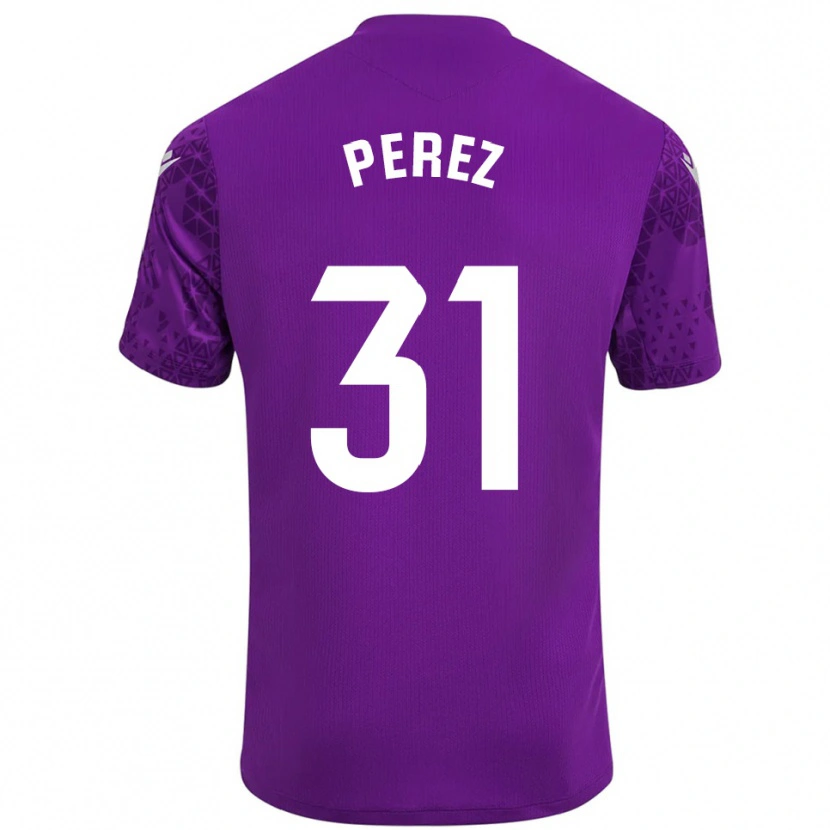 Danxen Kinder Ángel Pérez #31 Trikot Dunkelviolett Weiß Torwarttrikot 2025/26