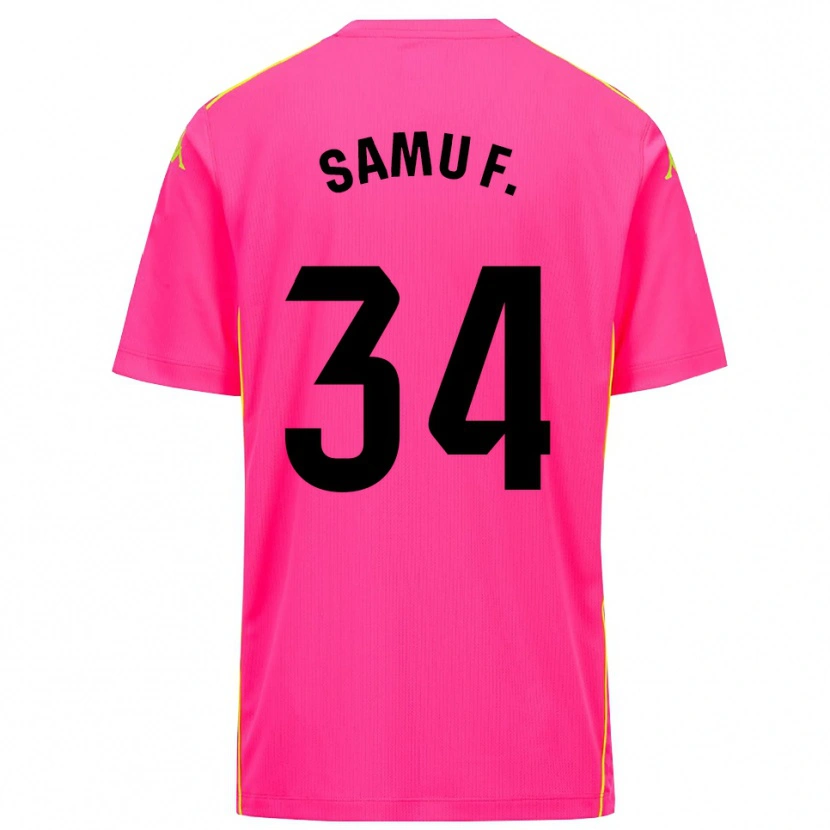 Danxen Kinder Samu Fernández #34 Trikot Tiefpink Schwarz Torwarttrikot 2025/26