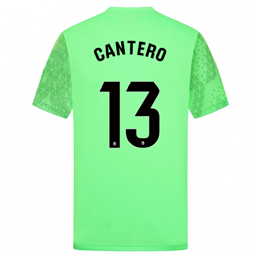Danxen Kinder Ander Cantero #13 Trikot Frühlingsgrün Schwarz Torwarttrikot 2025/26