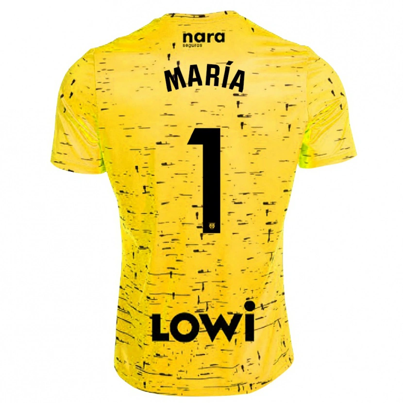 Danxen Kinder María Hernández #1 Trikot Gelb Schwarz Torwarttrikot 2025/26