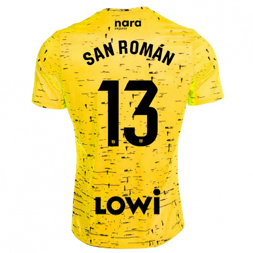 Danxen Kinder Miguel San Román #13 Trikot Gelb Schwarz Torwarttrikot 2025/26