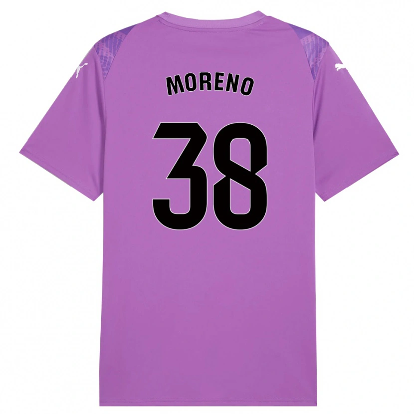 Danxen Kinder Gerard Moreno #38 Trikot Flieder Schwarz Torwarttrikot 2025/26