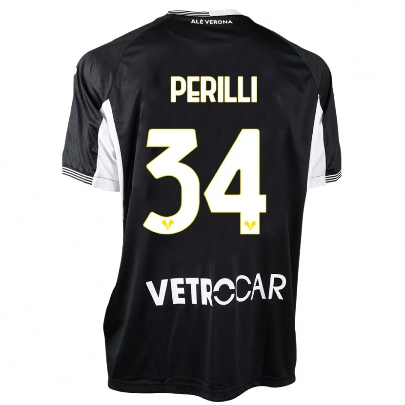 Danxen Kinder Simone Perilli #34 Trikot Schwarz Weiß Torwarttrikot 2025/26