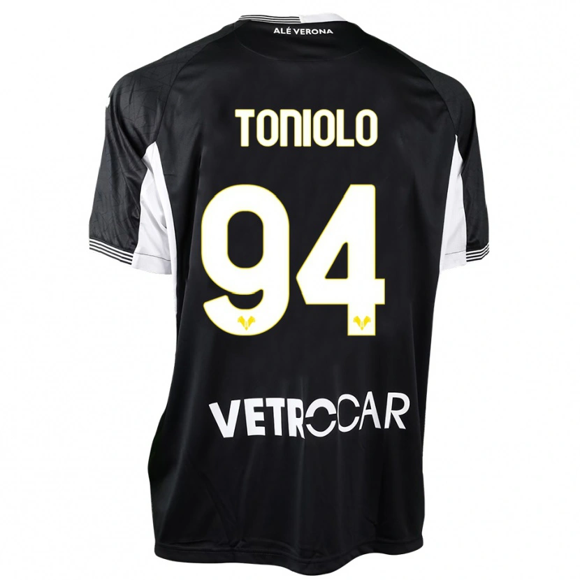 Danxen Kinder Giacomo Toniolo #94 Trikot Schwarz Weiß Torwarttrikot 2025/26