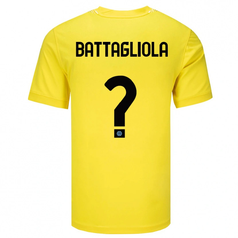 Danxen Kinder Lorenzo Battagliola #0 Trikot Hellgelb Schwarz Torwarttrikot 2025/26