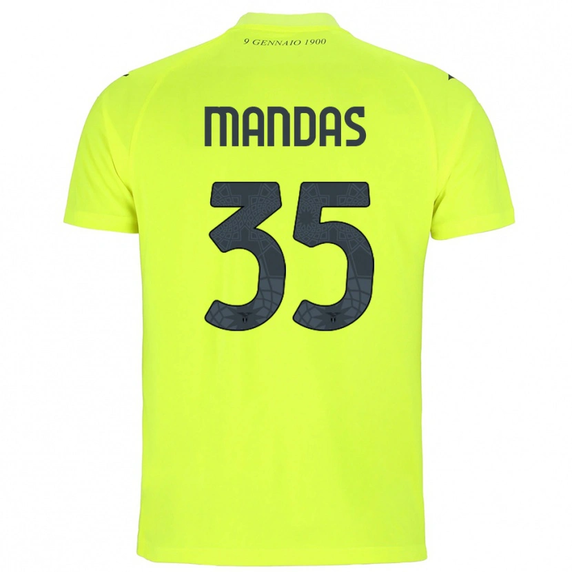 Danxen Kinder Christos Mandas #35 Trikot Fluoreszierendes Grün Torwarttrikot 2025/26