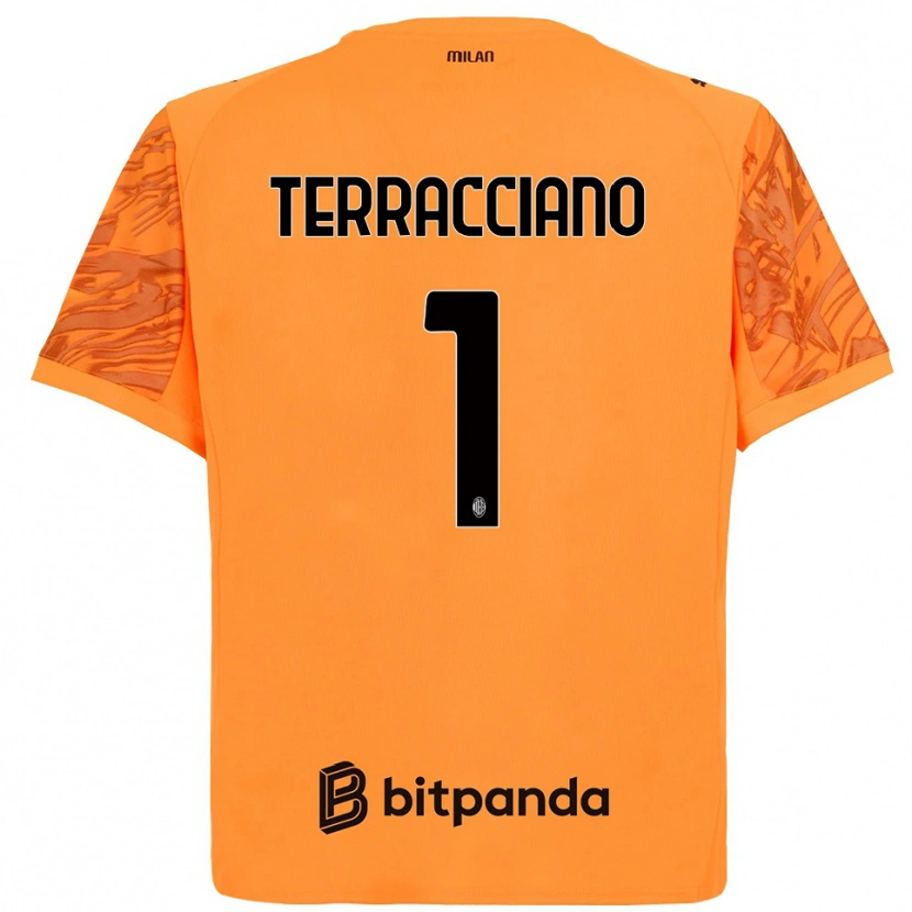 Danxen Kinder Pietro Terracciano #1 Trikot Orange Gelb Schwarz Torwarttrikot 2025/26