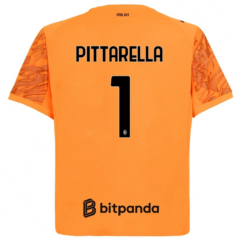 Danxen Kinder Matteo Pittarella #1 Trikot Orange Gelb Schwarz Torwarttrikot 2025/26