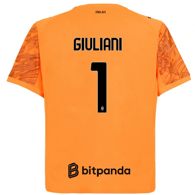 Danxen Kinder Laura Giuliani #1 Trikot Orange Gelb Schwarz Torwarttrikot 2025/26