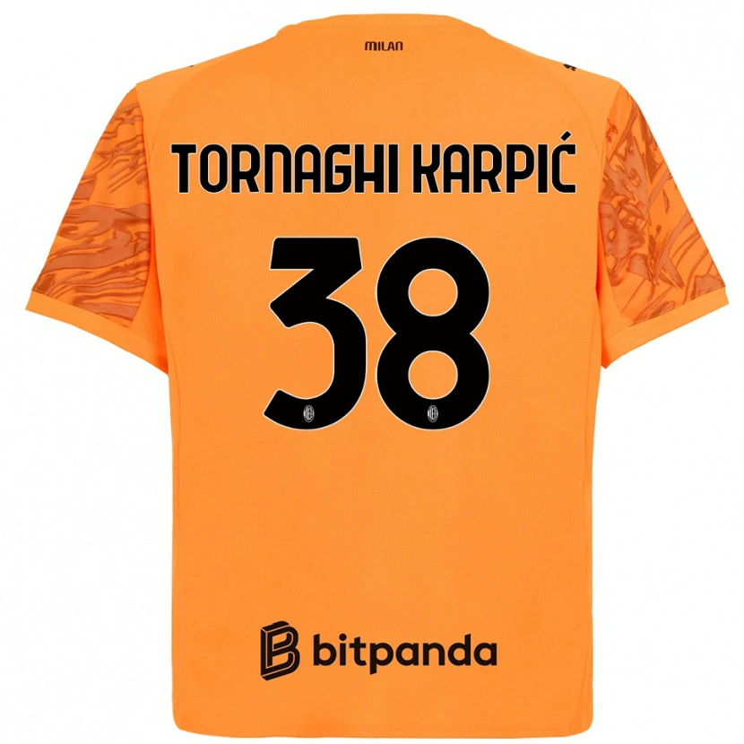 Danxen Kinder Lavinia Tornaghi Karpić #38 Trikot Orange Gelb Schwarz Torwarttrikot 2025/26