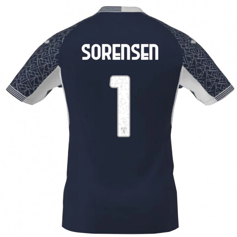 Danxen Kinder Ben Sørensen #1 Trikot Blau Schwarz Weiß Torwarttrikot 2025/26