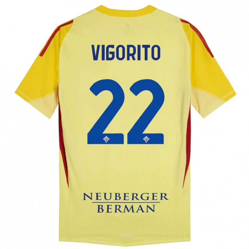 Danxen Kinder Mauro Vigorito #22 Trikot Hellgelb Schwarz Torwarttrikot 2025/26
