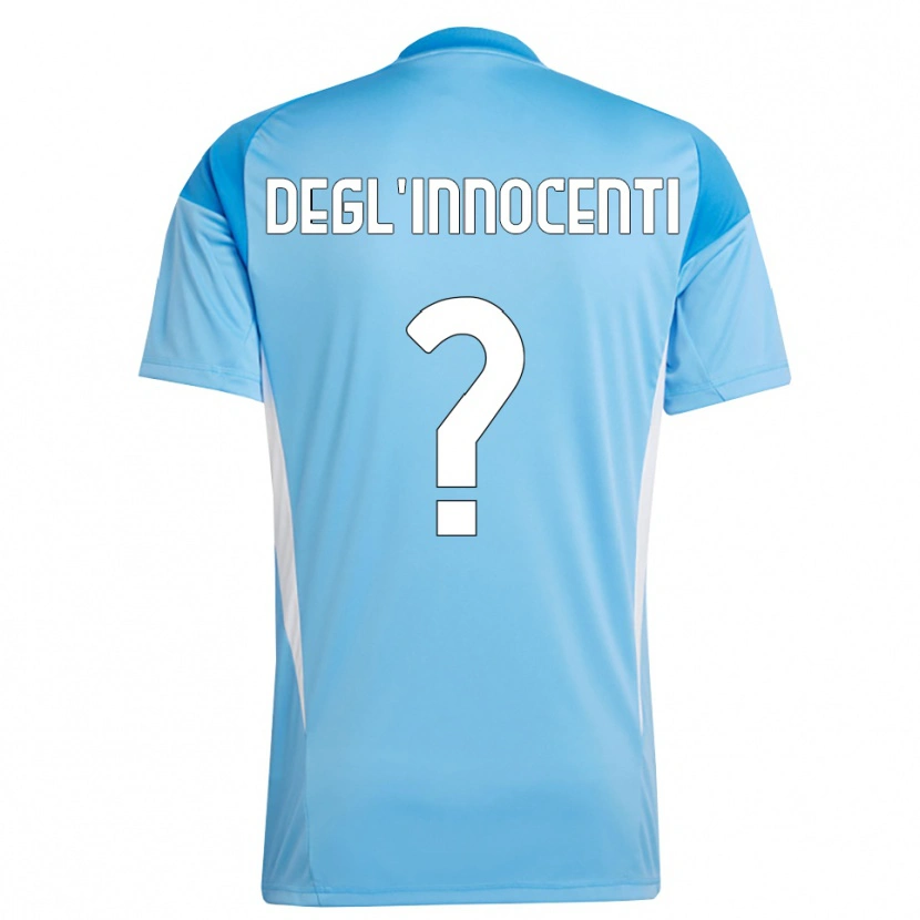 Danxen Kinder Luca Degl'Innocenti #0 Trikot Himmelblau Weiß Torwarttrikot 2025/26