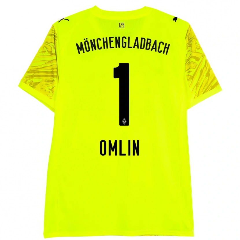 Danxen Kinder Jonas Omlin #1 Trikot Gelb Schwarz Torwarttrikot 2025/26