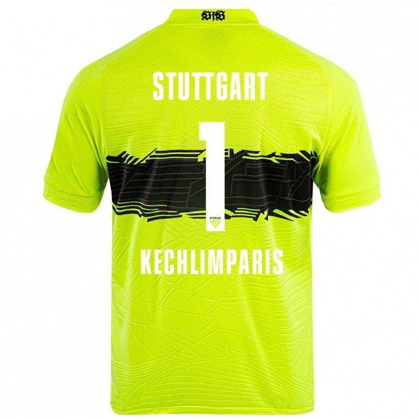 Danxen Kinder Ioannis Kechlimparis #1 Trikot Grün Gelb Schwarz Torwarttrikot 2025/26