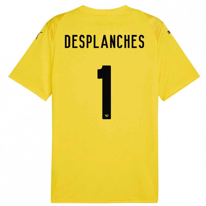 Danxen Kinder Sebastiano Desplanches #1 Trikot Gelb Schwarz Torwarttrikot 2025/26