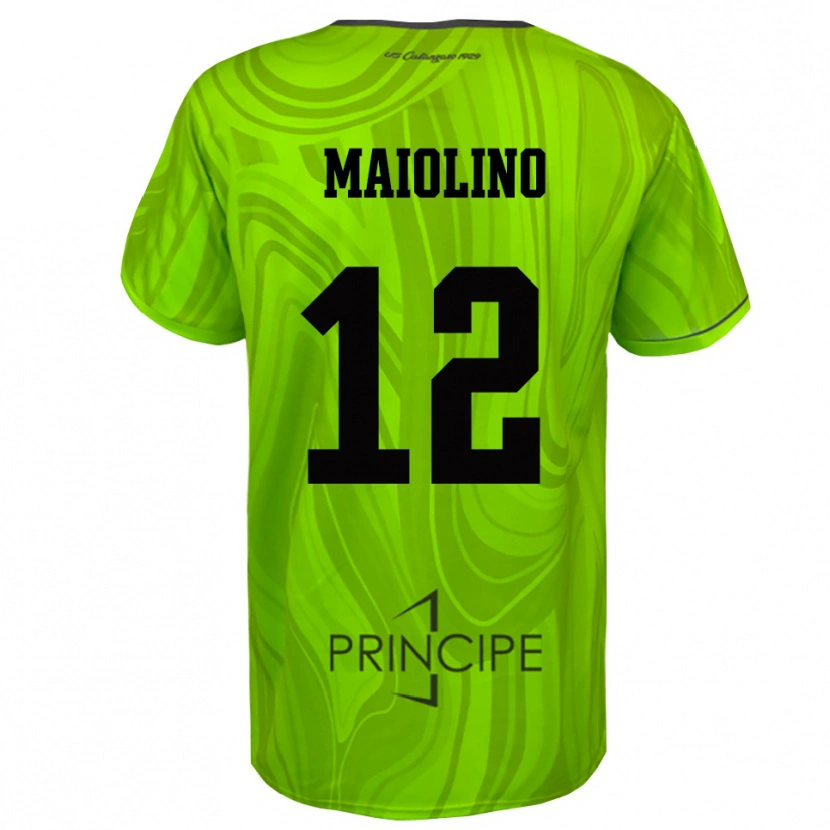 Danxen Kinder Alex Maiolino #12 Trikot Gelb Grün Schwarz Torwarttrikot 2025/26
