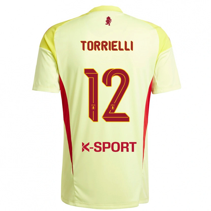 Danxen Kinder Edoardo Torrielli #12 Trikot Hellgelb Rot Torwarttrikot 2025/26