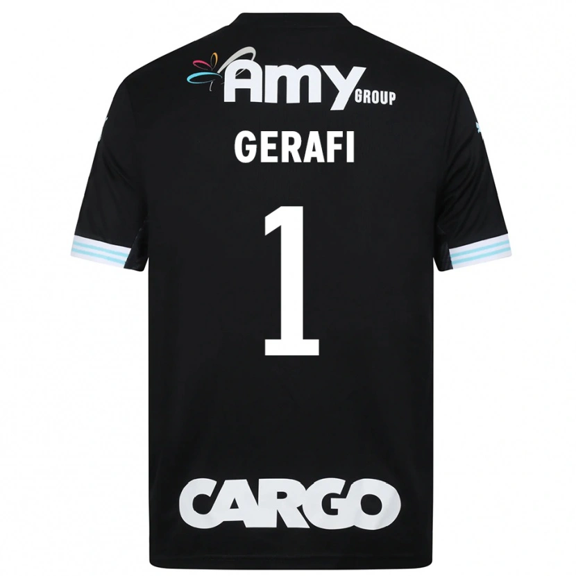 Danxen Kinder Yoav Gerafi #1 Trikot Schwarz Weiß Torwarttrikot 2025/26